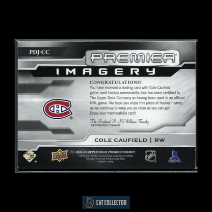 2022-23 Upper Deck Premier COLE CAUFIELD #PDJ-CC Dynamic Imagery Jersey /300