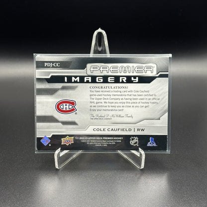 2022-23 Upper Deck Premier COLE CAUFIELD #PDJ-CC Dynamic Imagery Jersey /300