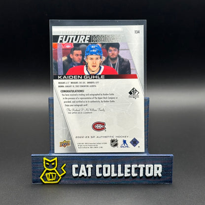 2022-23 UD SP Authentic KAIDEN GUHLE #134 Future Watch Auto RC /999 Auto