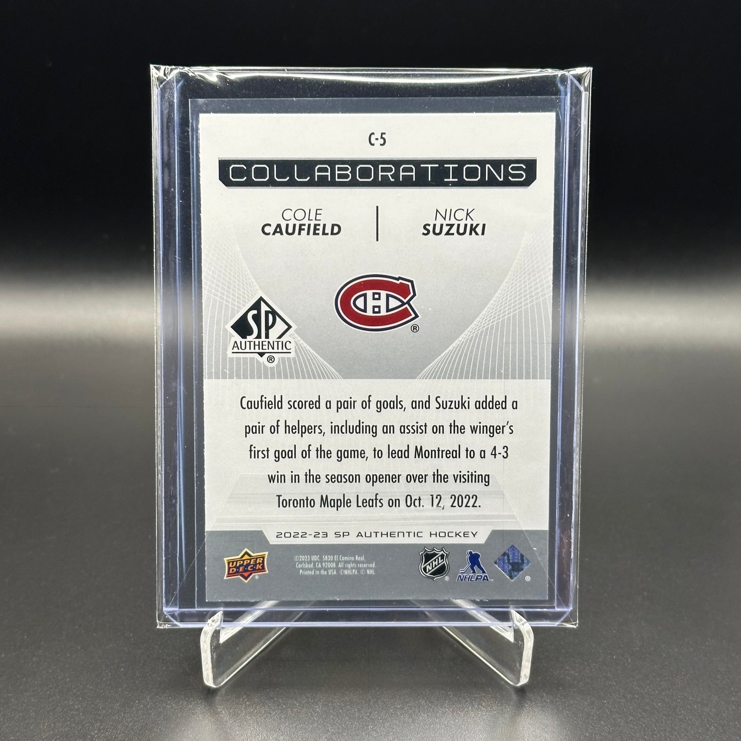 2022-23 Upper Deck SP Authentic COLE CAUFIELD / NICK SUZUKI #C-5 Collaborations