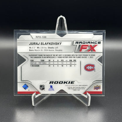 2022-23 UD SPx JURAJ SLAFKOVSKY #RFX-100 Radiance FX Red RC /249