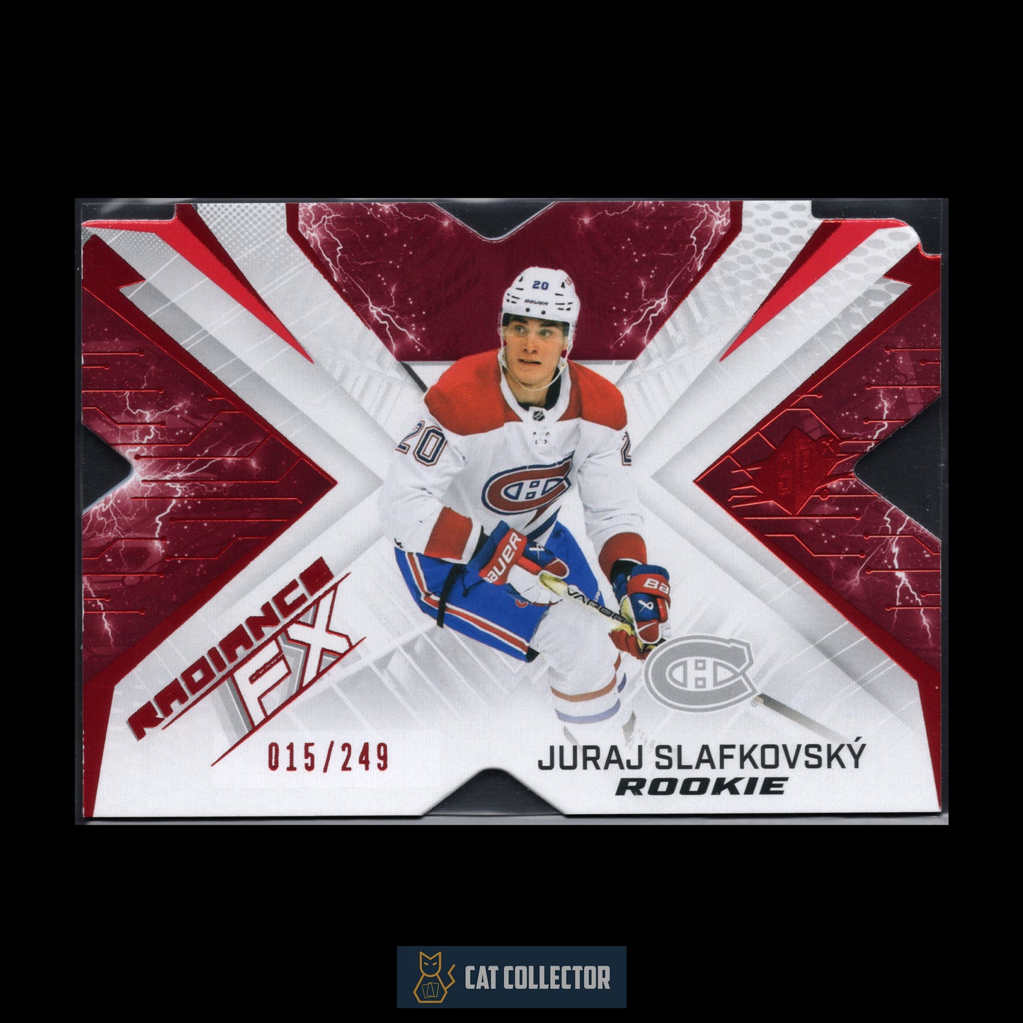 2022-23 UD SPx JURAJ SLAFKOVSKY #RFX-100 Radiance FX Red RC /249
