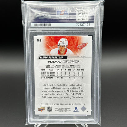 2022-23 UD Series 2 ELMER SODERBLOM #489 Young Guns RC PSA 10