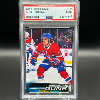 2022-23 Upper Deck Series 2 ARBER XHEKAJ #490 Young Guns RC PSA 9