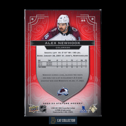 2022-23 Upper Deck Stature ALEX NEWHOOK #89 Photo Variant Red /33