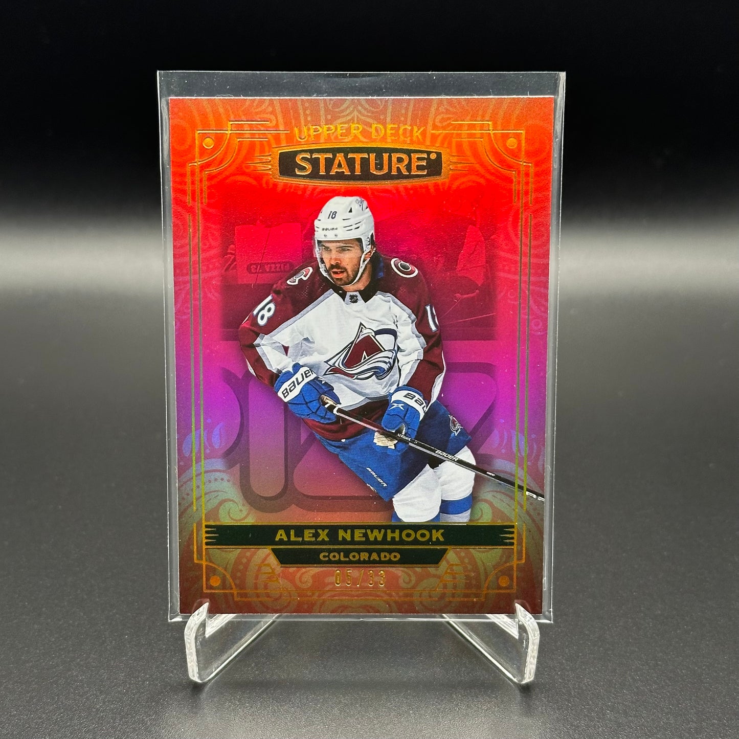 2022-23 Upper Deck Stature ALEX NEWHOOK #89 Photo Variant Red /33