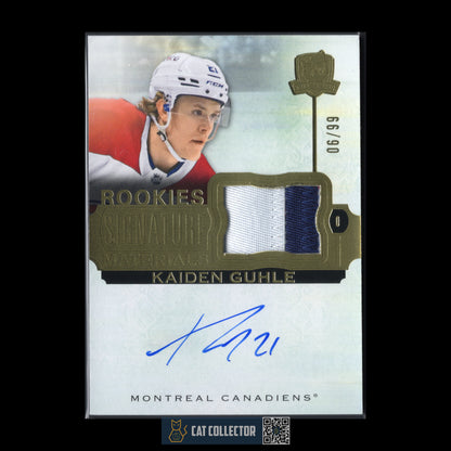 2022-23 Upper Deck The Cup KAIDEN GUHLE #SP-KG Rookie Signature Material RC /99 Auto Patch