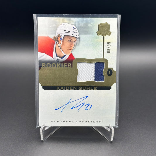2022-23 Upper Deck The Cup KAIDEN GUHLE #SP-KG Rookie Signature Material RC /99 Auto Patch