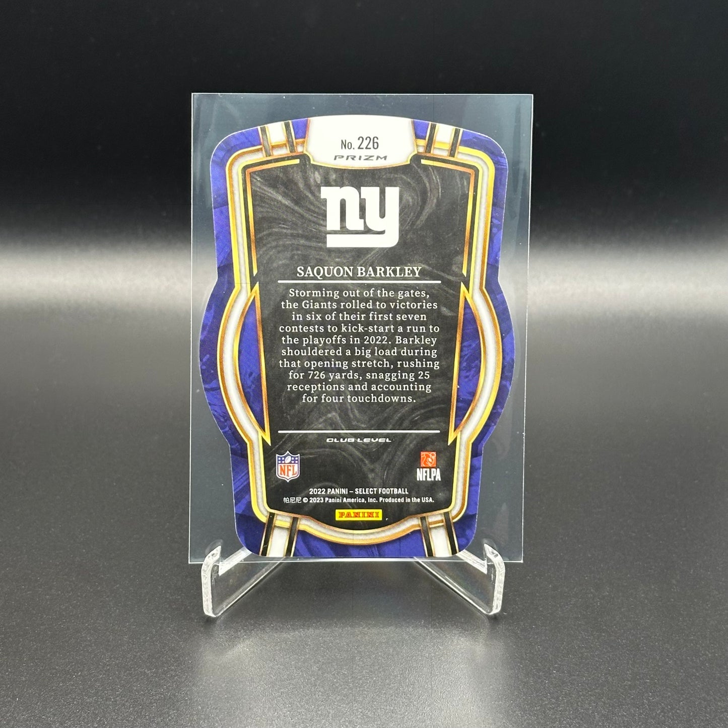 2022 Panini Select Football SAQUON BARKLEY #226 Red and Blue Die-Cut