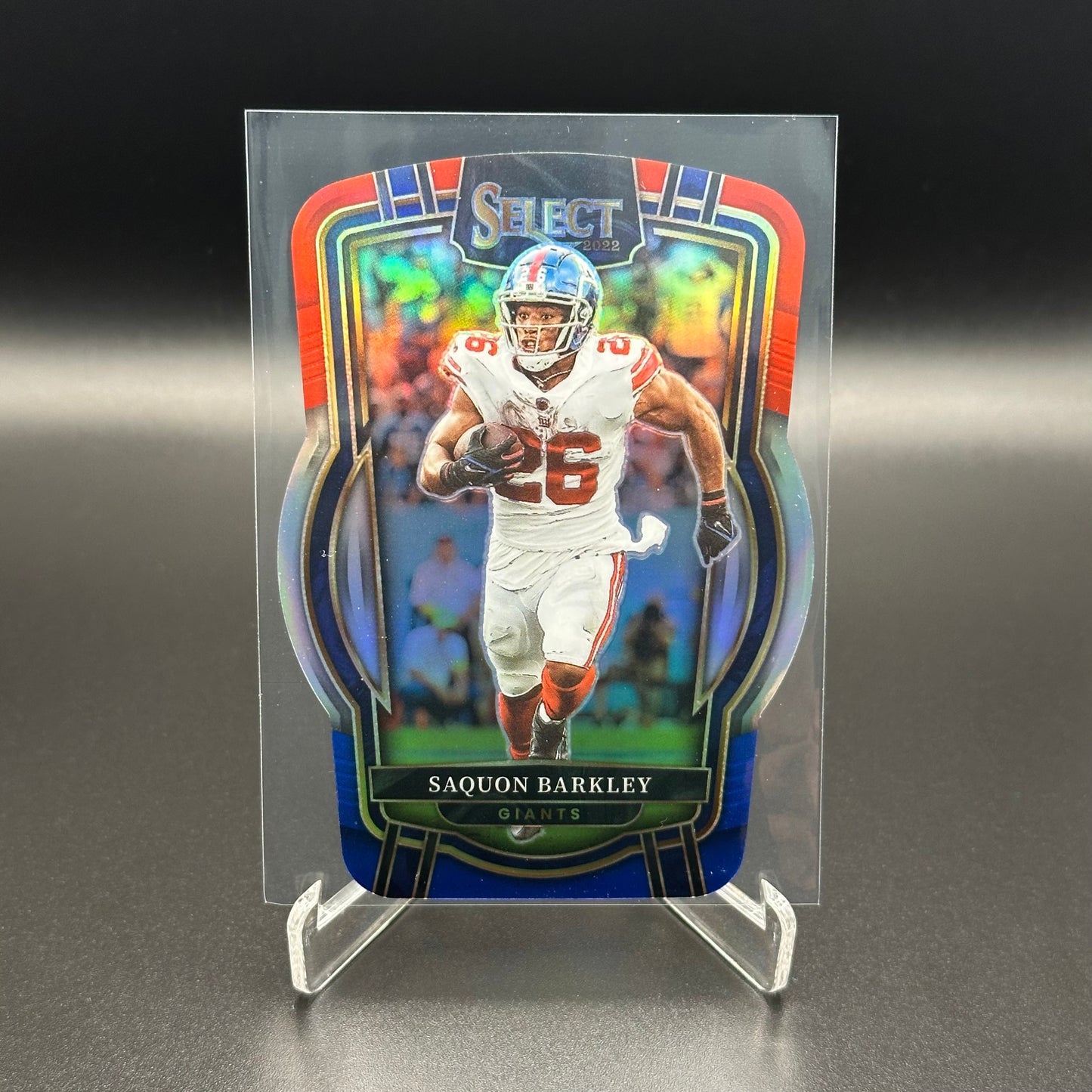 2022 Panini Select Football SAQUON BARKLEY #226 Red and Blue Die-Cut