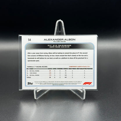 2022 Topps Chrome Formula 1 ALEXANDER ALBON #54 Racers Black & White RayWave Refractor