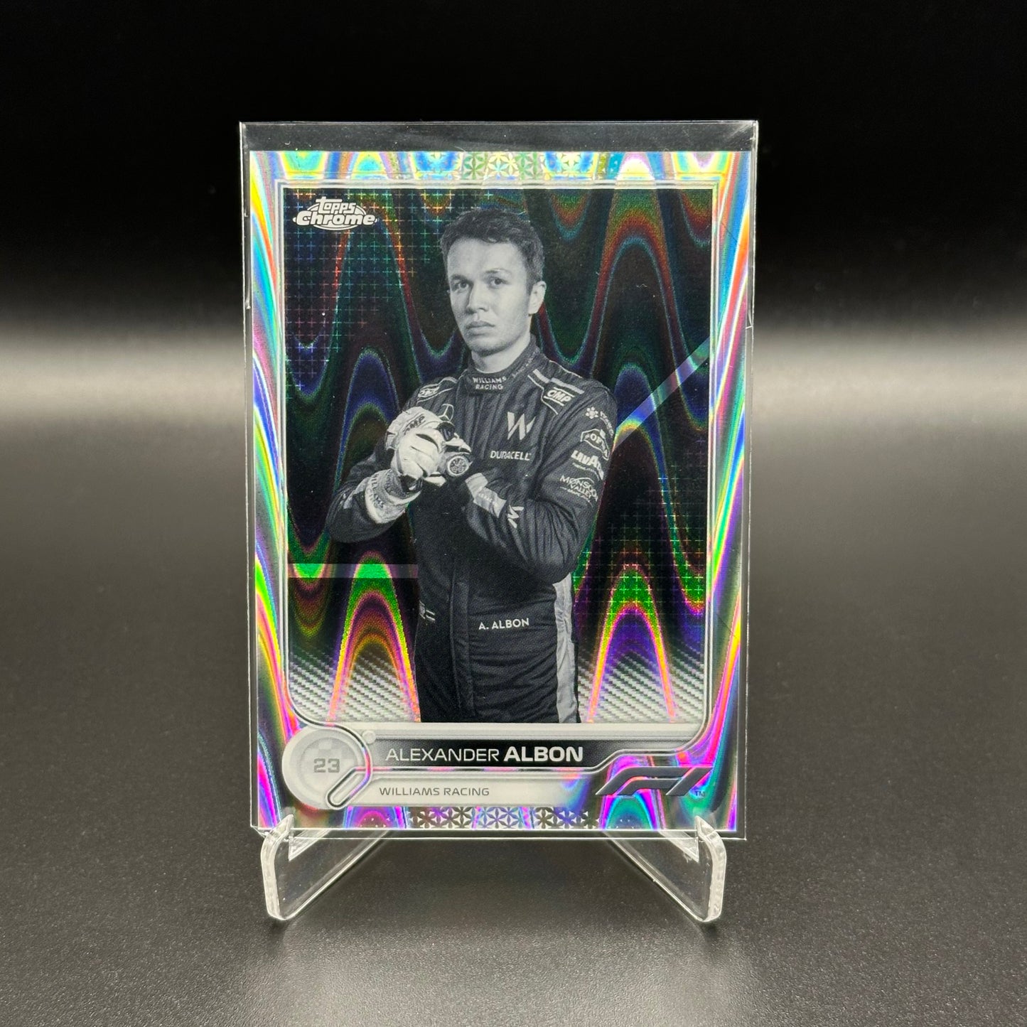 2022 Topps Chrome Formula 1 ALEXANDER ALBON #54 Racers Black & White RayWave Refractor