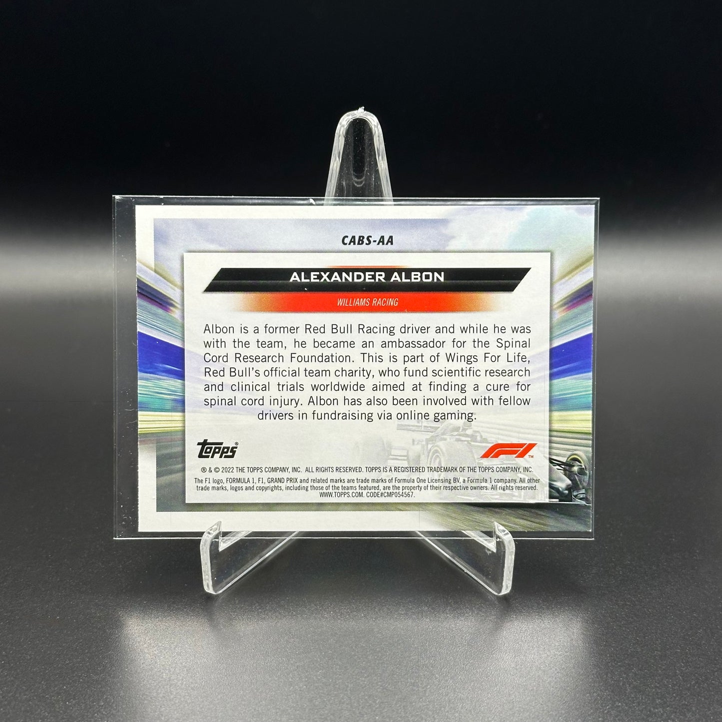 2022 Topps Formula 1 ALEXANDER ALBON #CABS-AA Clean Air Blue Skies