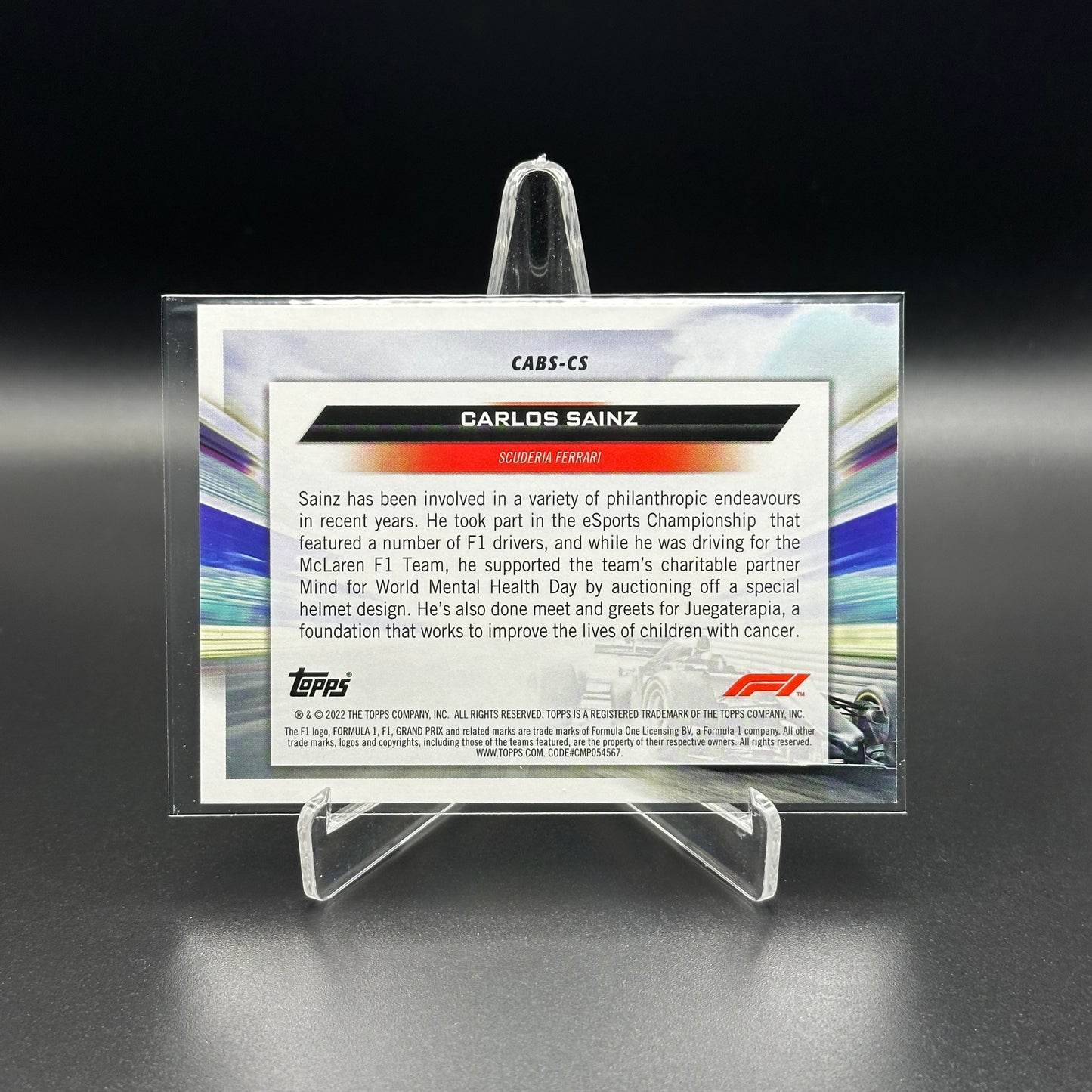 2022 Topps Formula 1 CARLOS SAINZ #CABS-CS Clean Air Blue Skies