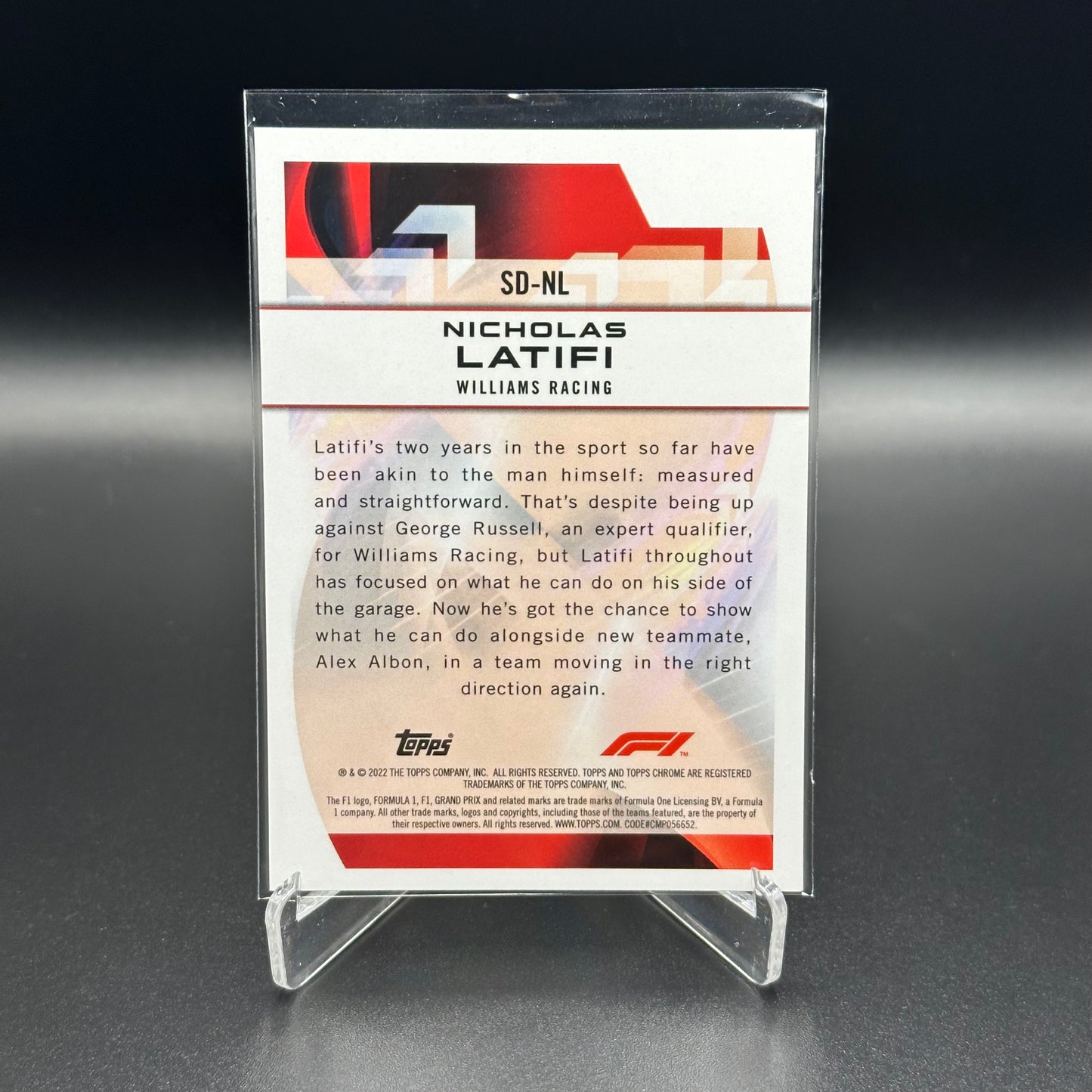 2022 Topps Chrome Formula 1 NICHOLAS LATIFI #SD-NL Speed Demons
