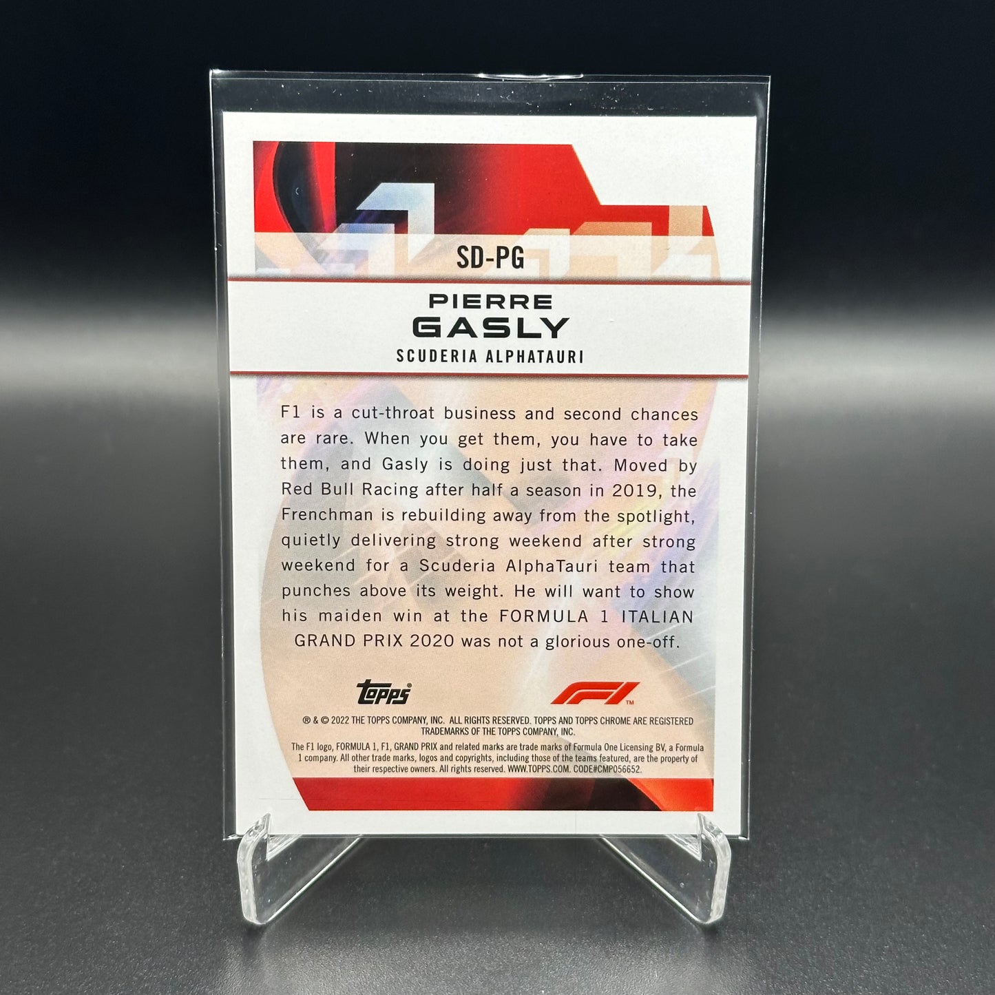 2022 Topps Chrome Formula 1 PIERRE GASLY #SD-PG Speed Demons