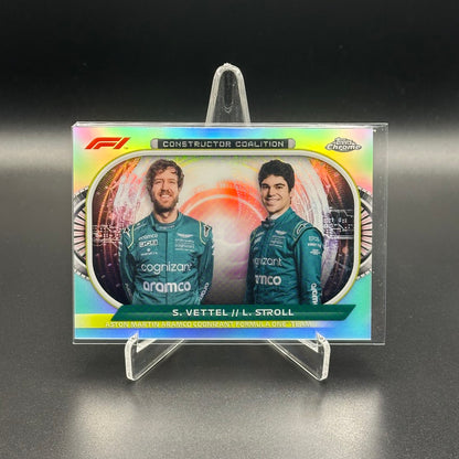 2022 Topps Chrome Formula 1 SEBASTIAN VETTEL / LANCE STROLL #CC-AM Constructor Coalition