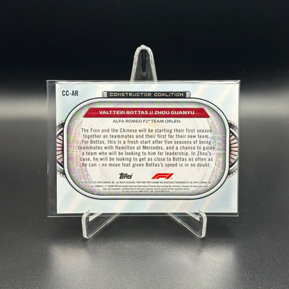 2022 Topps Chrome Formula 1 VALTTERI BOTTAS / ZHOU GUANYU #CC-AR Constructor Coalition