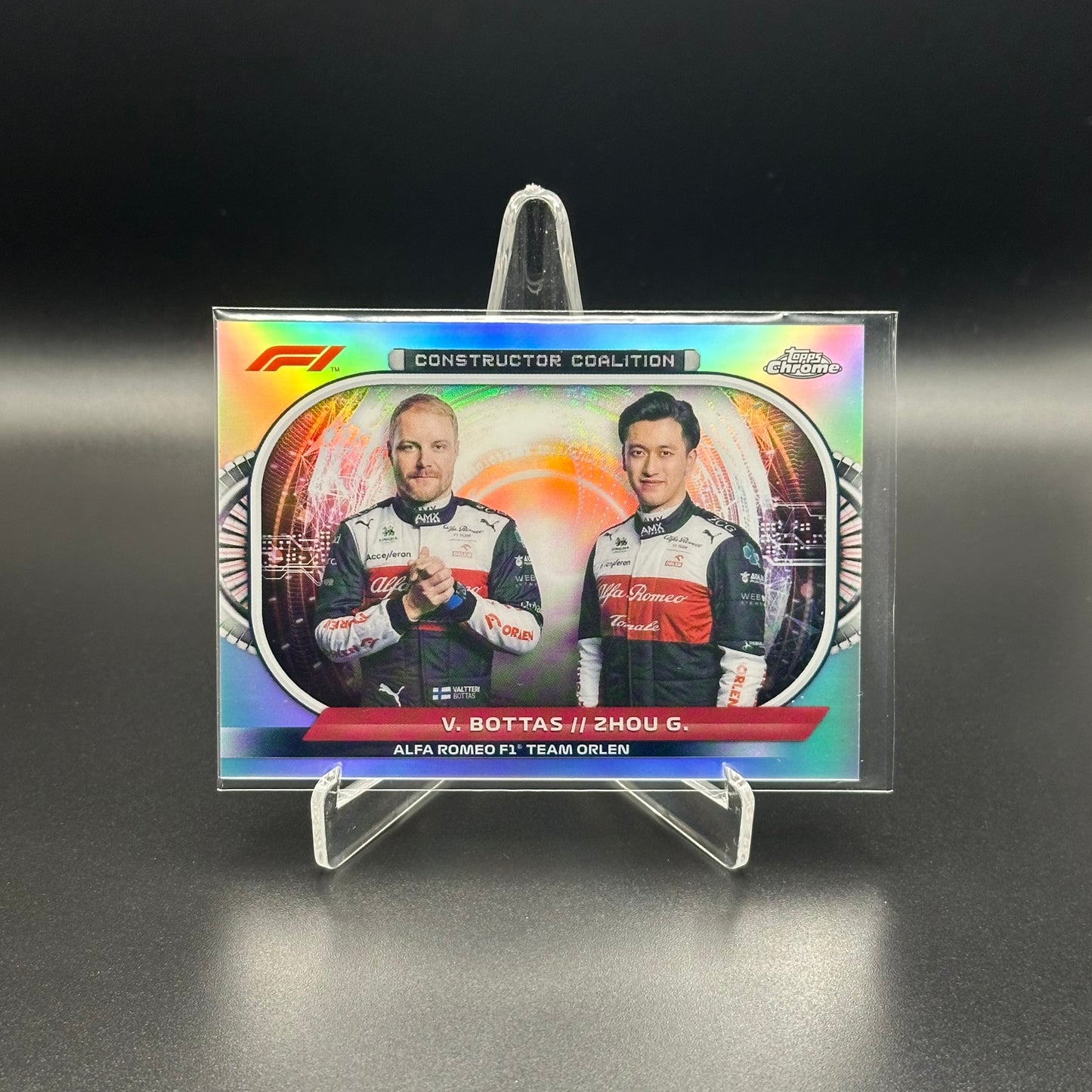 2022 Topps Chrome Formula 1 VALTTERI BOTTAS / ZHOU GUANYU #CC-AR Constructor Coalition