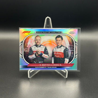 2022 Topps Chrome Formula 1 VALTTERI BOTTAS / ZHOU GUANYU #CC-AR Constructor Coalition