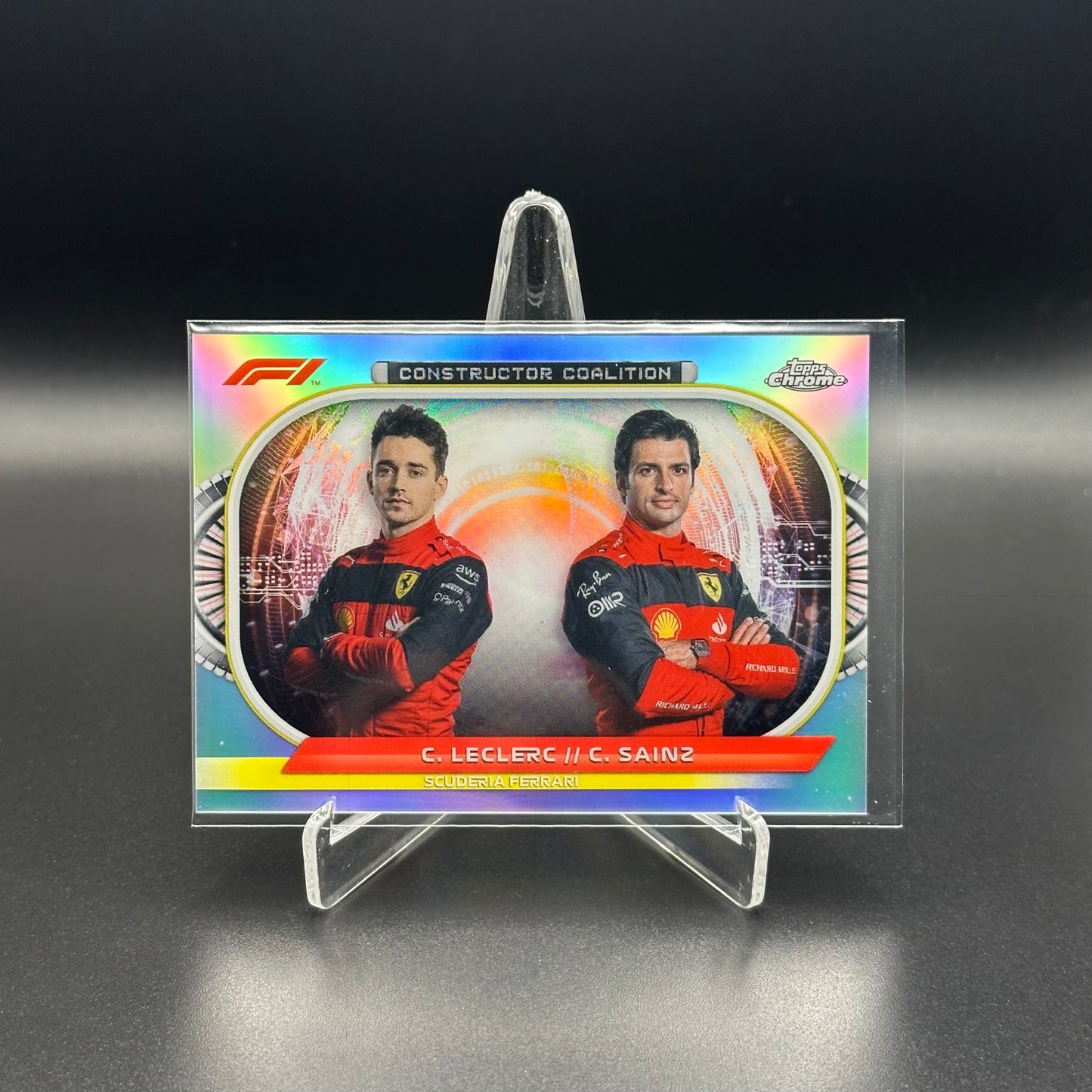 2022 Topps Chrome Formula 1 CHARLES LECLERC / CARLOS SAINZ #CC-SF Constructor Coalition