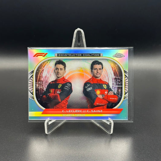2022 Topps Chrome Formula 1 CHARLES LECLERC / CARLOS SAINZ #CC-SF Constructor Coalition