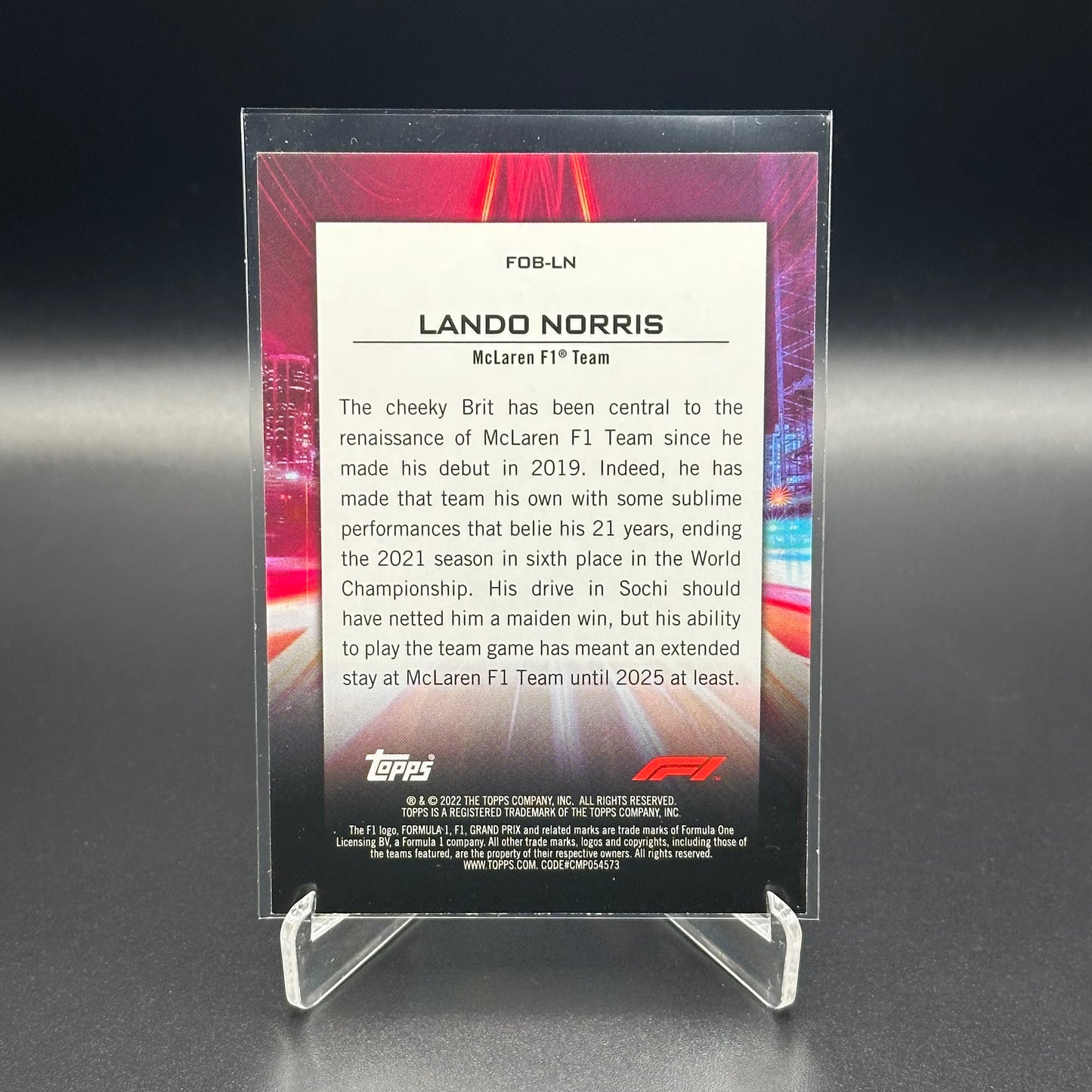 2022 Topps Formula 1 LANDO NORRIS #FOB-LN Flash of Brillance