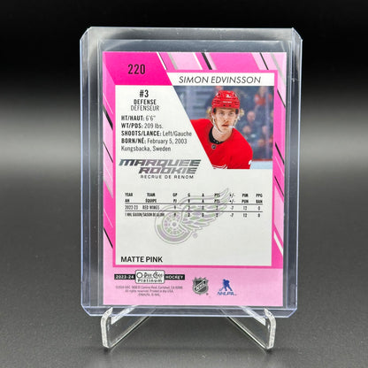 2023-24 O-Pee-Chee Platinum SIMON EDVINSSON #220 Matte Pink RC