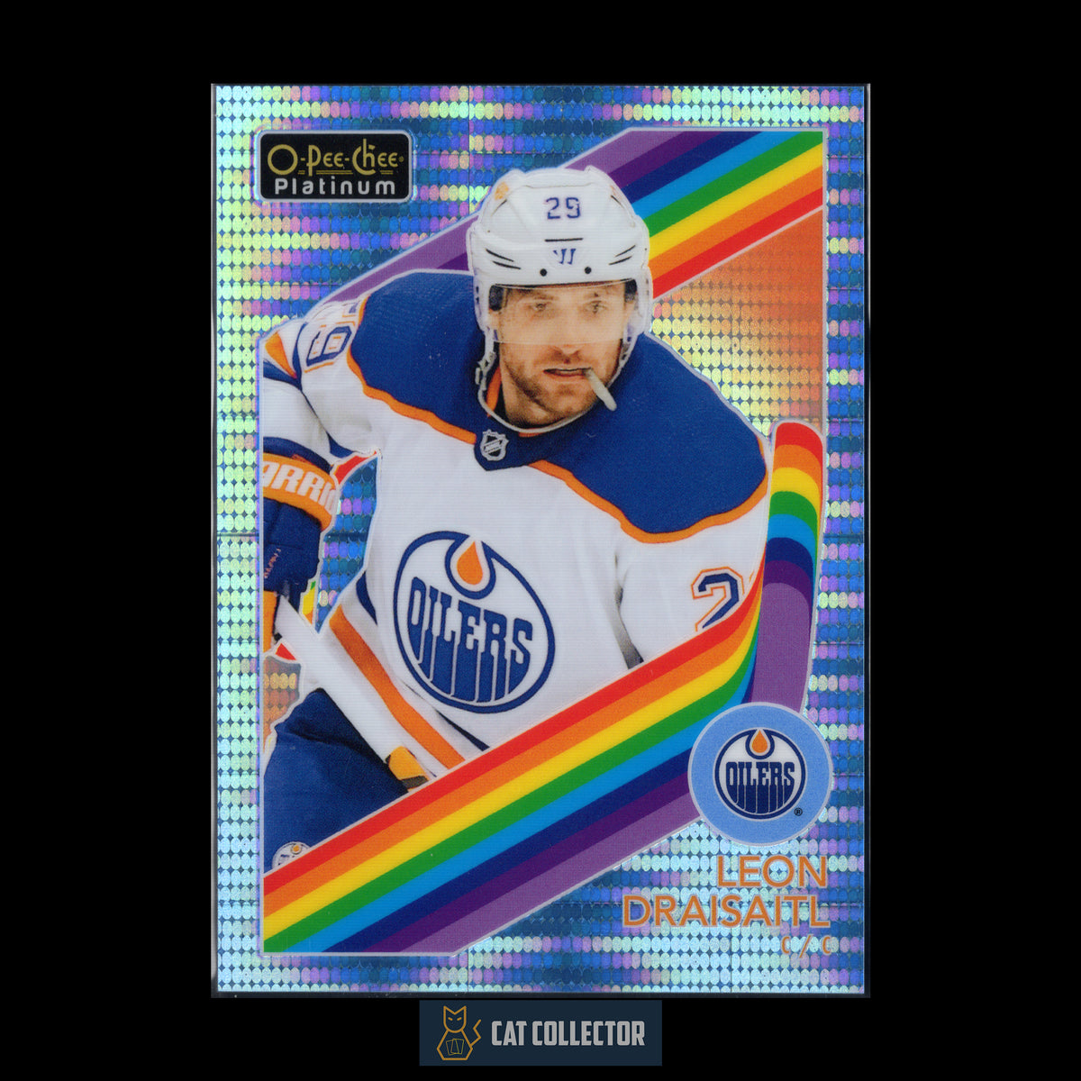 2023-24 O-Pee-Chee Platinum LEON DRAISAITL #R-19 Retro Blue Pulsar /100
