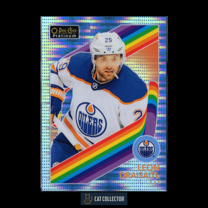 2023-24 O-Pee-Chee Platinum LEON DRAISAITL #R-19 Retro Blue Pulsar /100