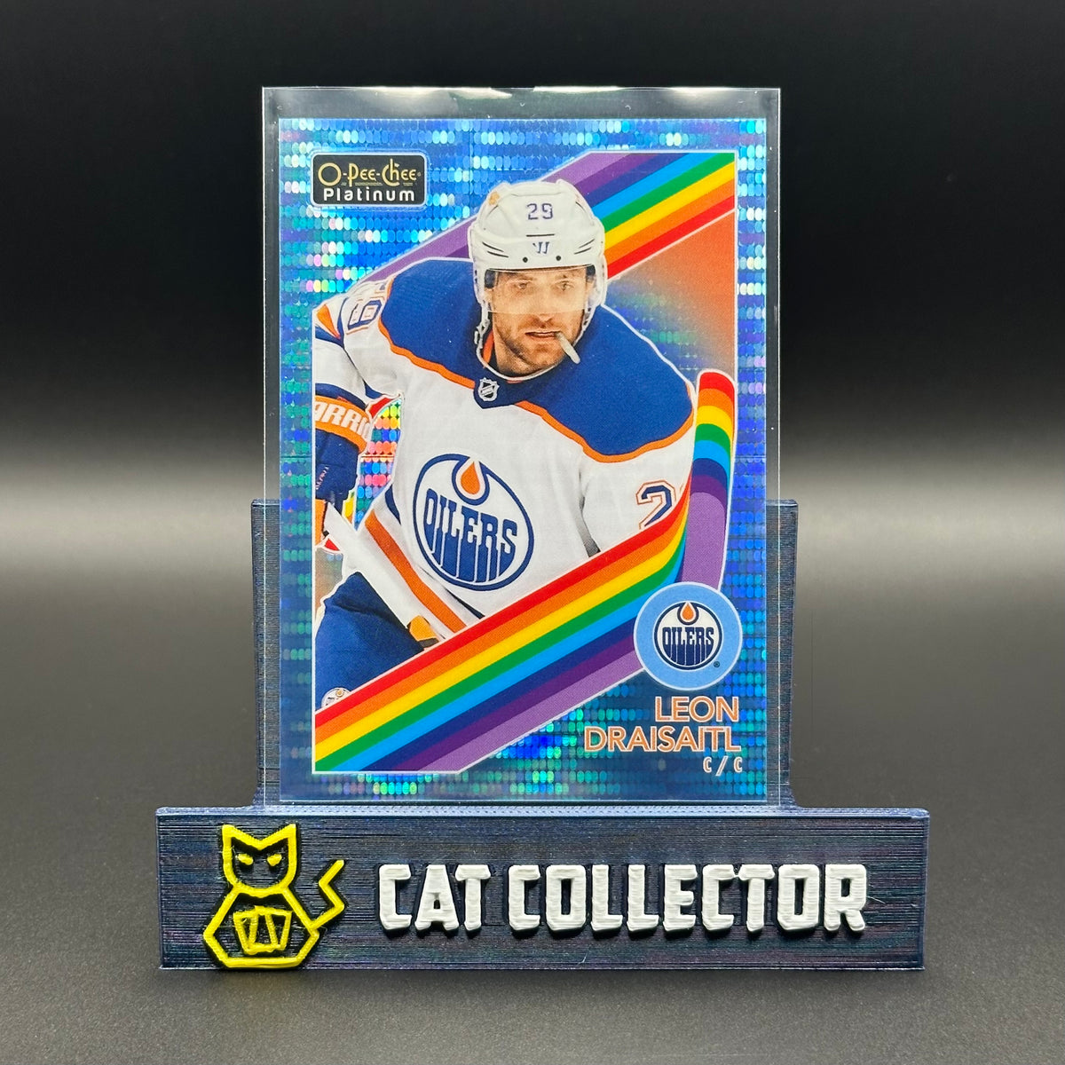 2023-24 O-Pee-Chee Platinum LEON DRAISAITL #R-19 Retro Blue Pulsar /100