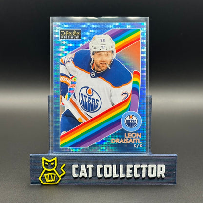 2023-24 O-Pee-Chee Platinum LEON DRAISAITL #R-19 Retro Blue Pulsar /100