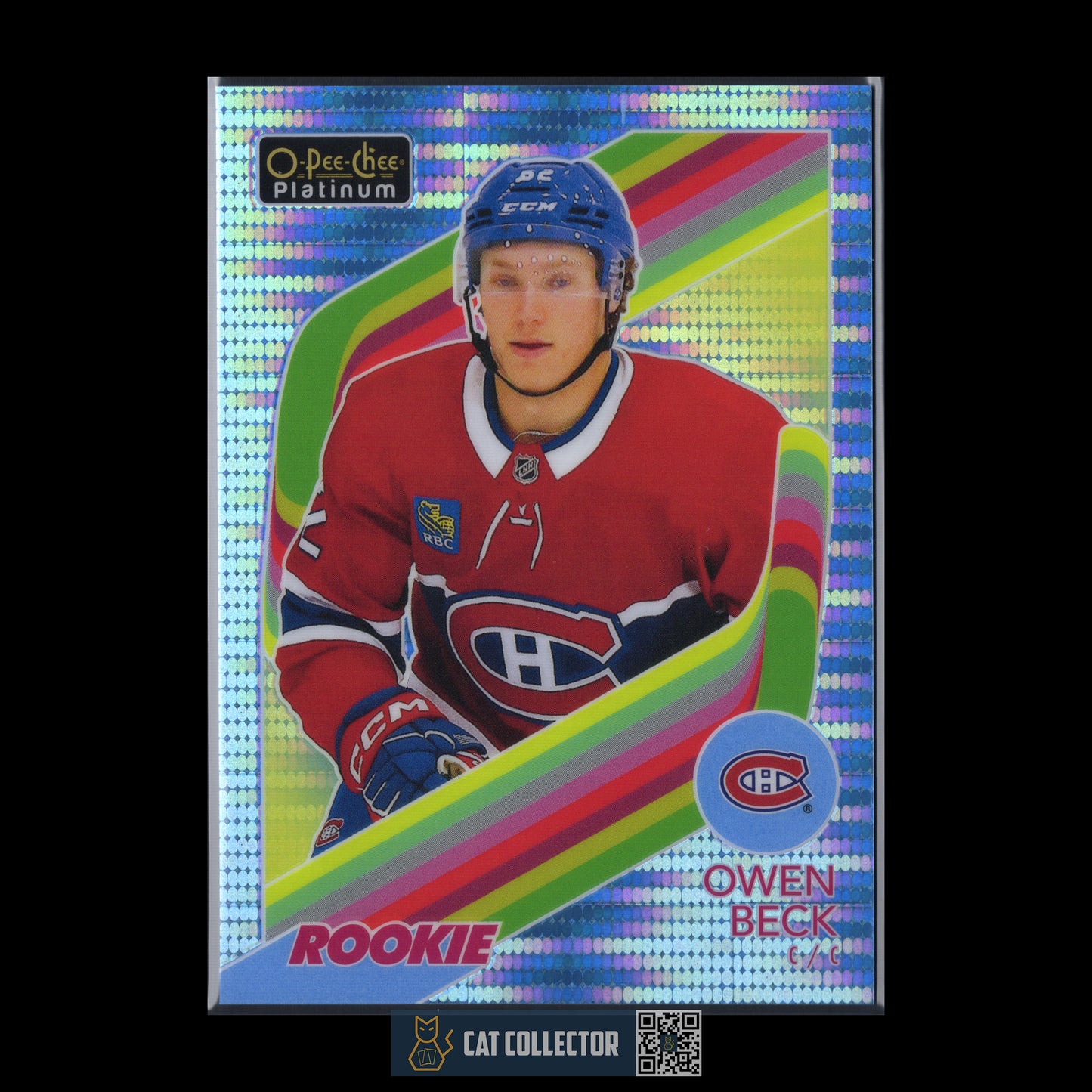 2023-24 O-Pee-Chee Platinum OWEN BECK #R-67 Retro Blue Pulsar RC /100