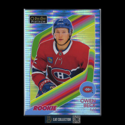 2023-24 O-Pee-Chee Platinum OWEN BECK #R-67 Retro Blue Pulsar RC /100