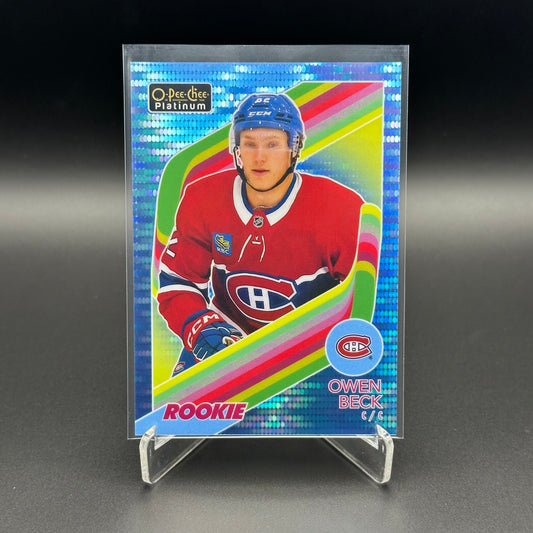2023-24 O-Pee-Chee Platinum OWEN BECK #R-67 Retro Blue Pulsar RC /100
