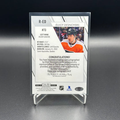2023-24 O-Pee-Chee Platinum ELLIOT DESNOYERS #R-ED Rookie Autographs RC