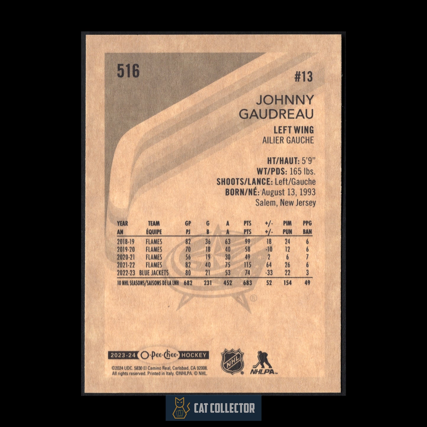 2023-24 O-Pee-Chee Hockey JOHNNY GAUDREAU #516 Retro