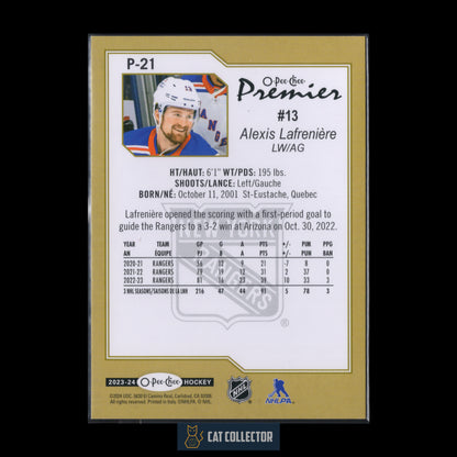 2023-24 O-Pee-Chee Hockey ALEXIS LAFRENIERE #P-21 Premier