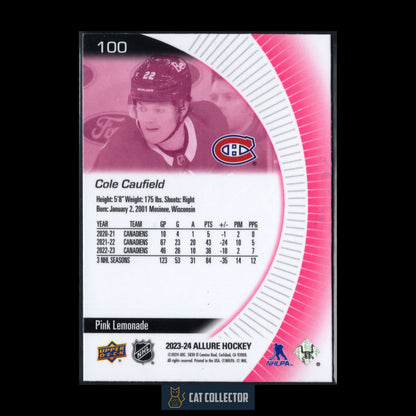 2023-24 Upper Deck Allure COLE CAUFIELD #100 Pink Lemonade