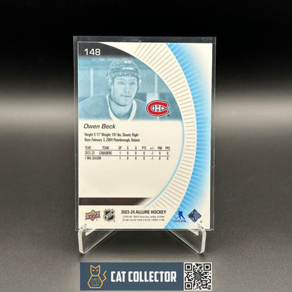2023-24 Upper Deck Allure OWEN BECK #148 Rookie RC