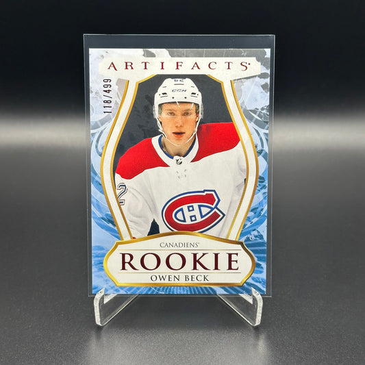 2023-24 Upper Deck Artifacts OWEN BECK #198 Ruby Rookie RC /499