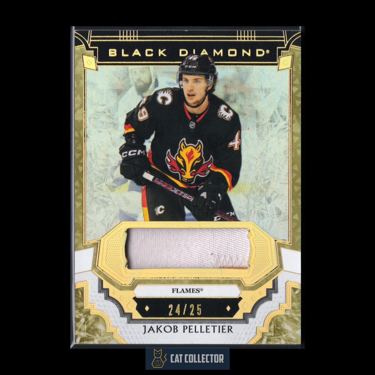 2023-24 UD Black Diamond JACOB PELLETIER #BDB-PE Pure Black Premium Relics /25 Patch 2 colors