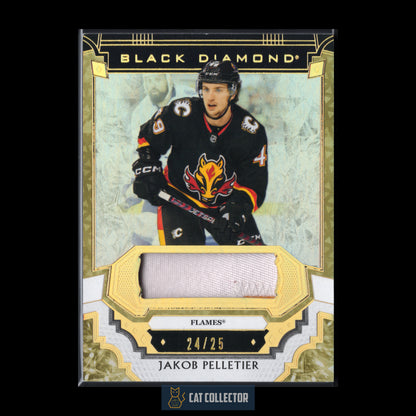 2023-24 UD Black Diamond JACOB PELLETIER #BDB-PE Pure Black Premium Relics /25 Patch 2 colors