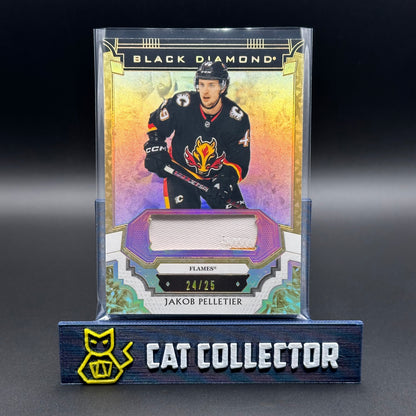 2023-24 UD Black Diamond JACOB PELLETIER #BDB-PE Pure Black Premium Relics /25 Patch 2 colors