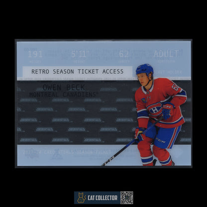 2023-24 UD Credentials OWEN BECK #1997-OB 1997 Season Ticket Acetate RC