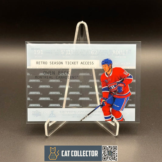 2023-24 UD Credentials OWEN BECK #1997-OB 1997 Season Ticket Acetate RC