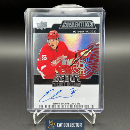 2022-23 UD Credentials ELMER SODERSTROM #DTAA-ES Debut Ticket Access RC /199 Auto