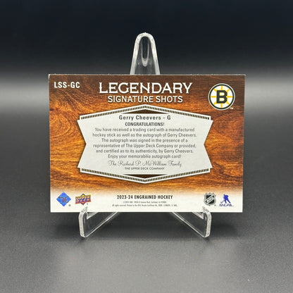 2023-24 UD Engrained GERRY CHEEVERS #LSS-GC Legendary Signature Shots 08/10