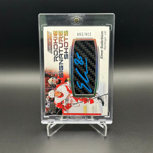 2023-24 UD Engrained ELMER SODERBLOM #RSS-ES Rookie Signature Shots Silver Stick RC /299 - Detroit Red Wings