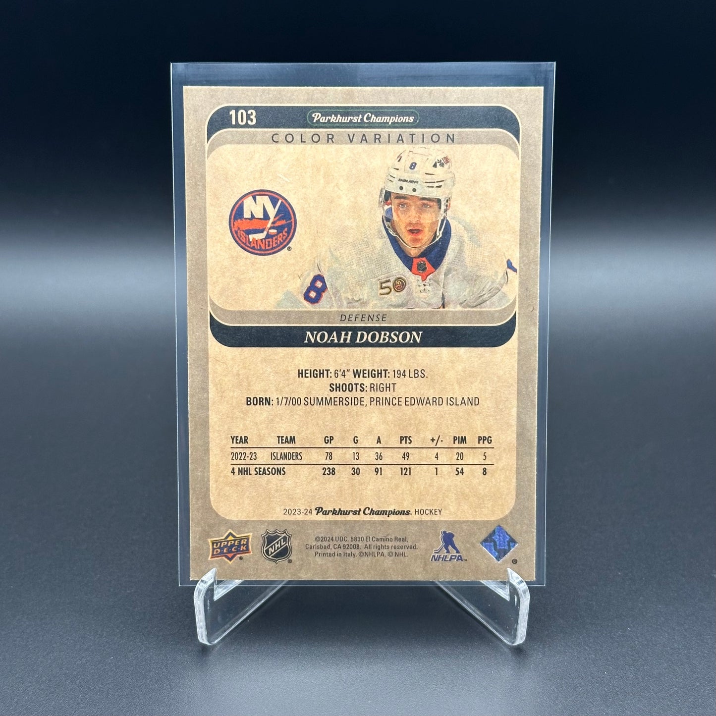 2023-24 Upper Deck Parkhurst NOAH DOBSON #103 Color Variation